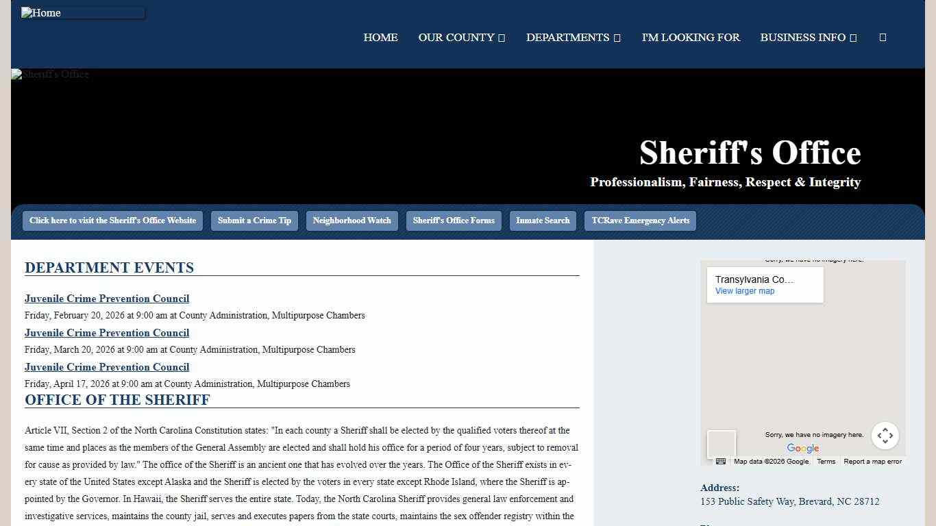 Sheriff's Office Transylvania County