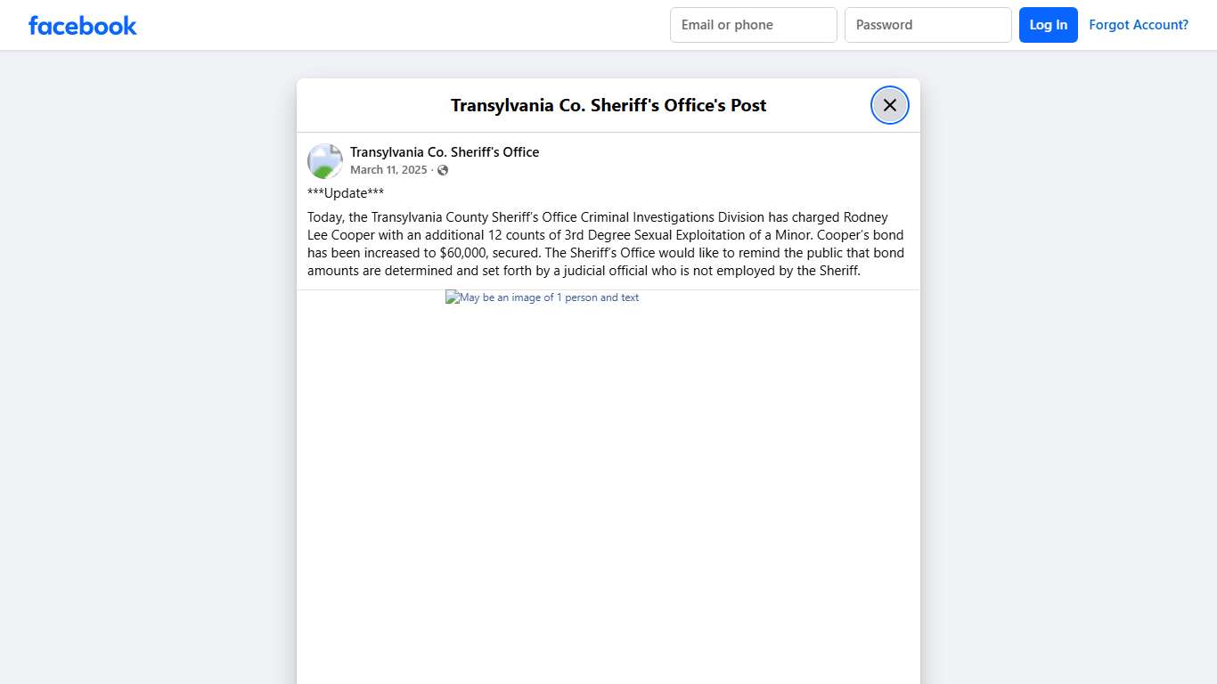***Update*** Today,... - Transylvania Co. Sheriff's Office Facebook