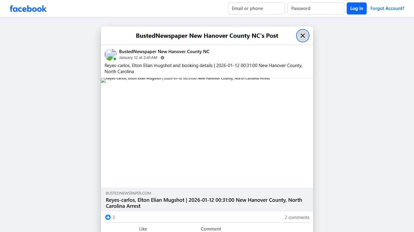 Reyes-carlos,... - BustedNewspaper New Hanover County NC Facebook